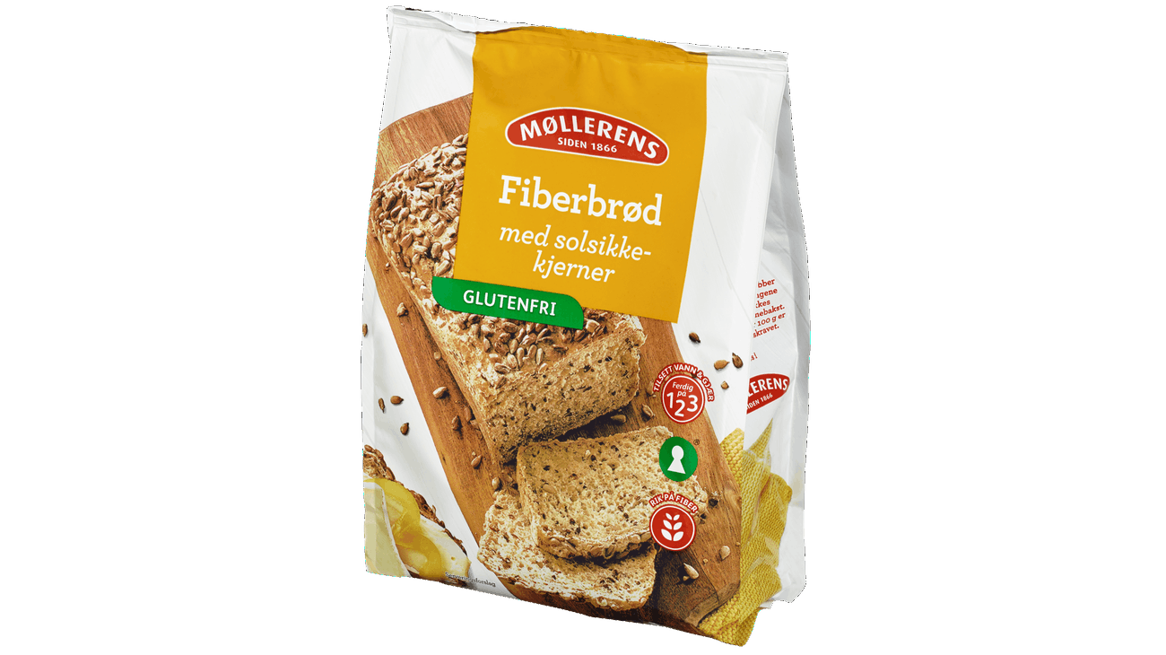 Møllerens Fiberbrød med solsikke, glutenfri