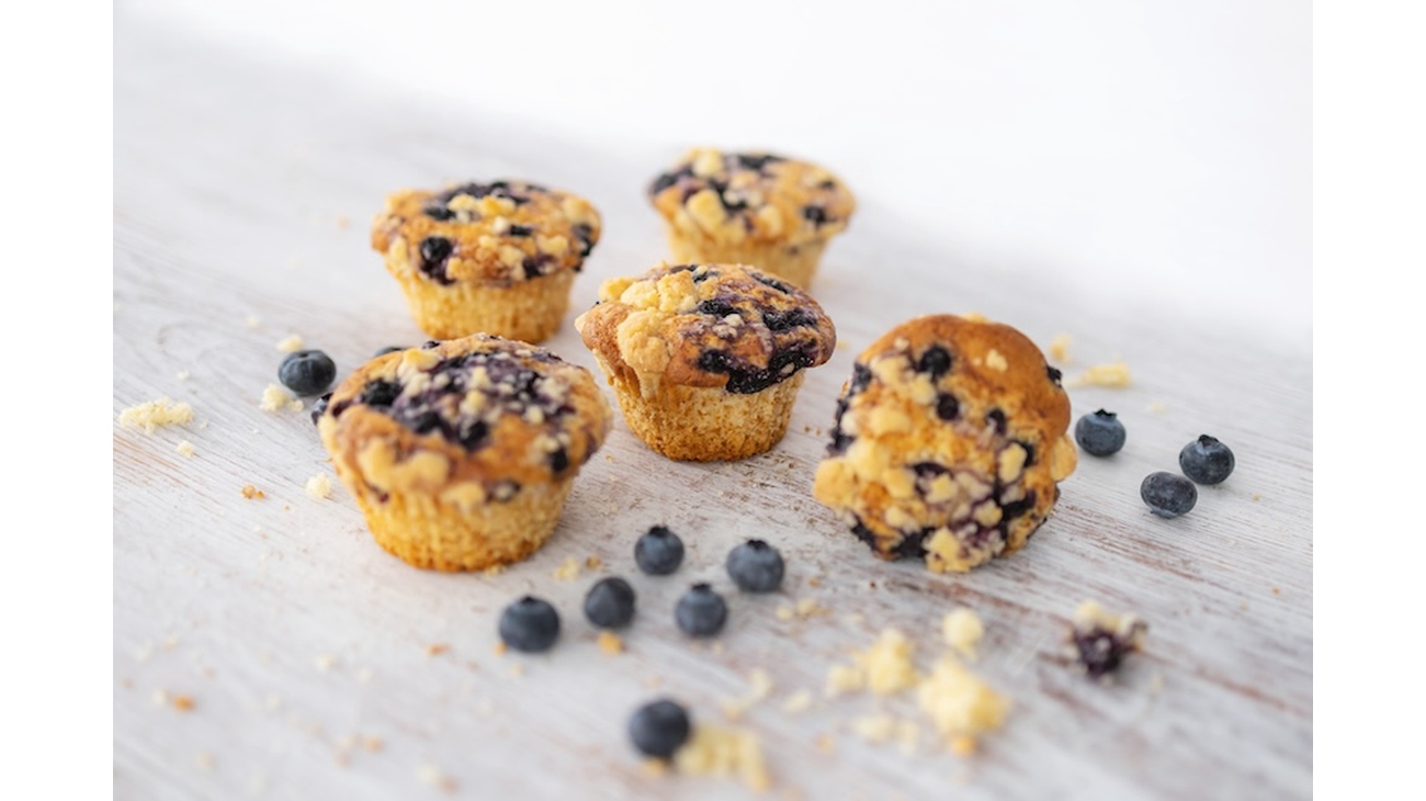 Blåbærmuffins med crumble