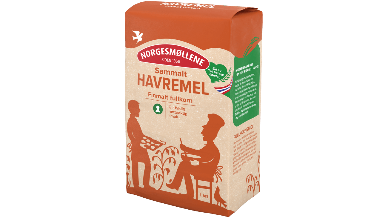 Norgesmøllene Havremel sammalt finmalt
