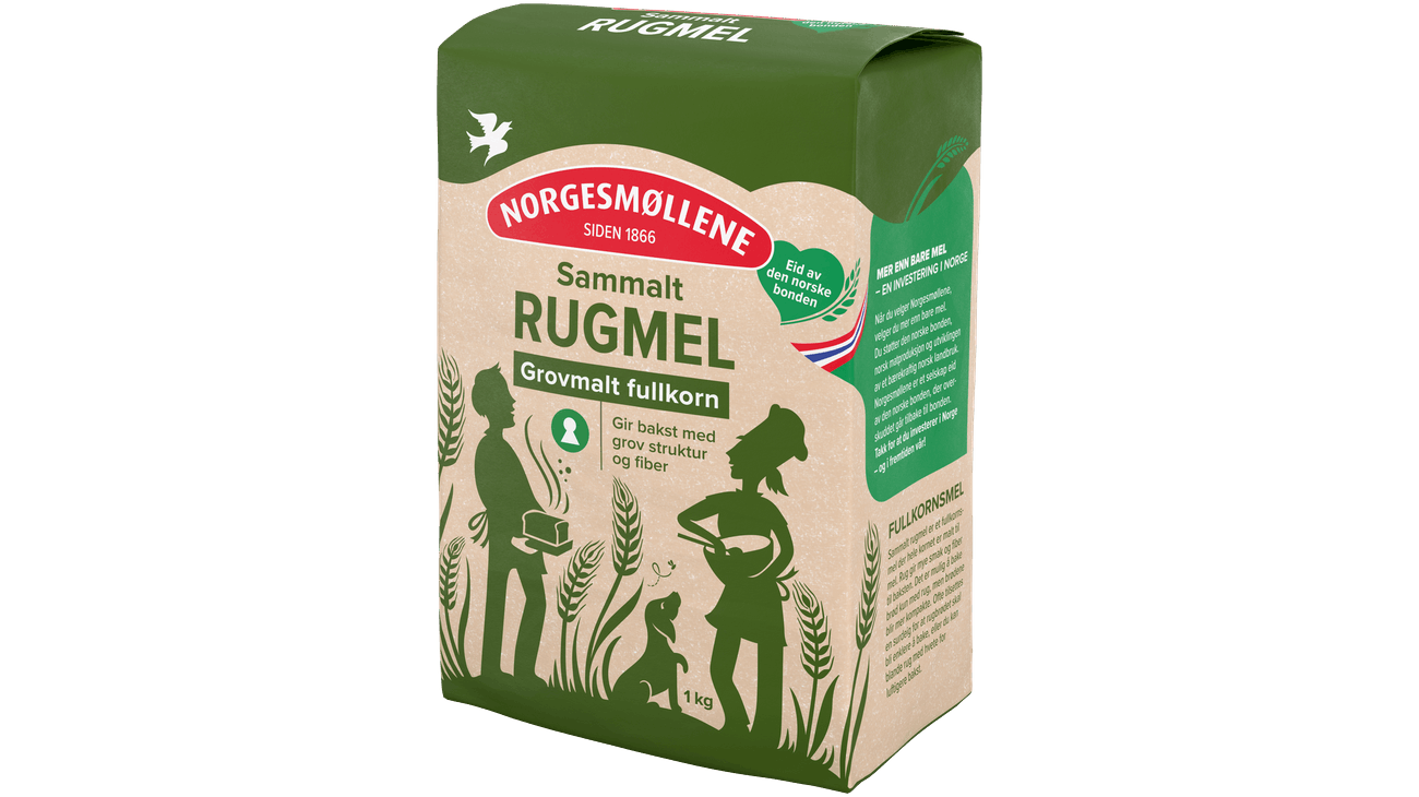 Norgesmøllene Rugmel sammalt grovmalt