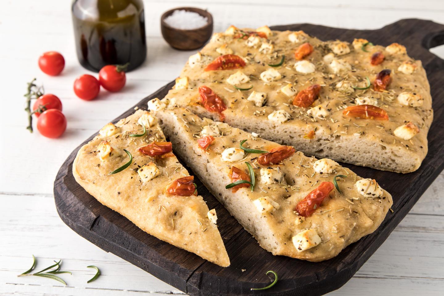 Focaccia med feta og urter, glutenfri