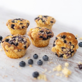 Blåbærmuffins med crumble